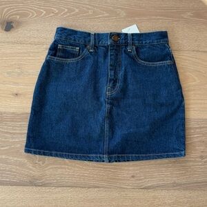 La Ligne Jean The Kate Mini Skirt Denim size 25 NWT Dark Wash